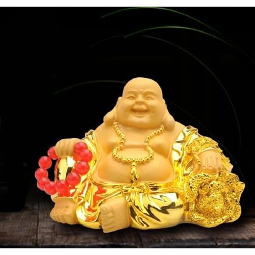 Maitreya Statue Modern Art Sculpture Crafts Resin Home Decoration Accessories Laughing Buddha Ornaments Car Decoration Gifts