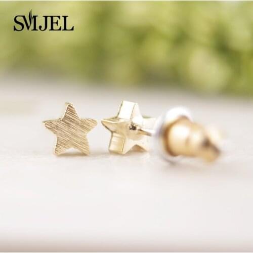 SMJEL 10 PCS-S025 Fashion Wolesale Minimalist Brush Star Stud Earrings for Women Bijoux Birthday Gifts