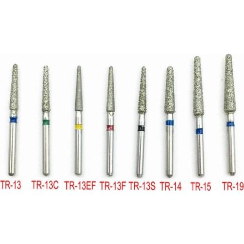 100pcs Dental FG Burs Dental Burs Diamond TR Series Dental Drills 1.6mm for Dental High Speed Handpiece for Dentistry Instuments