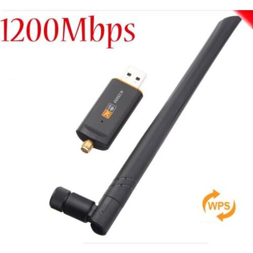 1200Mbps Wireless WiFi USB Adapter Dual Band 2.4/5Ghz with Aerial 802.11AC Network Card High Speed USB3.0 Receiver
