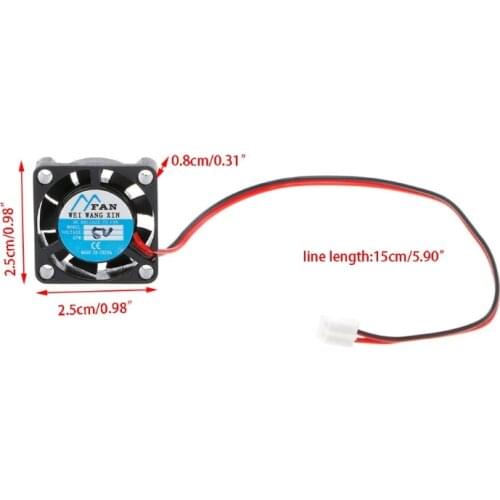 25×25×7mm DC 5V 12V 2-Pin Cooler Brushless Chipset Heatsink Mini Cooling Fan 2507 L41E