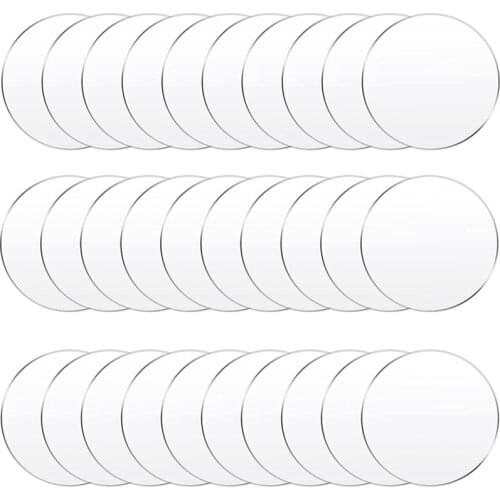 30 Pieces of Transparent Acrylic Circle for Art Projects and DIY Beverage or Furniture Protection