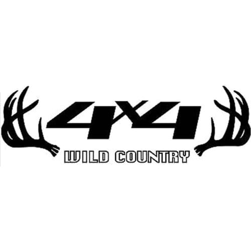4 X 4 WILD COUNTRY DEER ANTLERS, Stylish PVC Car Accessories, Decals, Creative Waterproof Cover, Scratch Black/white, 15cm*14cm