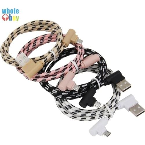 500pcs Micro USB 90 Degree Fast Charging Usb Cable L Cord Charger For elbow Samsung S8 S9 A8 A7 Note 8 Xiaomi Redmi Note 5 Cable
