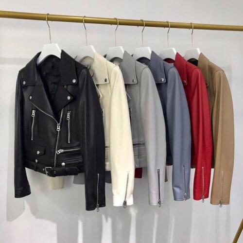 6 colors 2020 autumn winter women designer real sheepskin leather jackets moto biker slim genuline leather coats A239