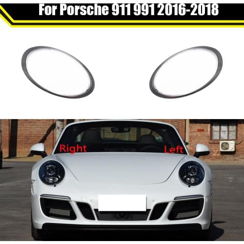 Car Front Headlight Lens Cover Auto Headlamp Lampshade Case Glass Lamp Shell Caps For Porsche 911 Targa Carrera 2016 2017 2018