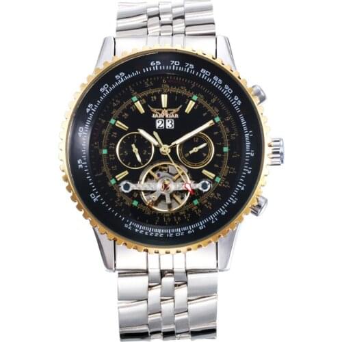 Automatic fashion dress wristwatch silver watch with stainless steel band for men hot selling free ship Gift watch