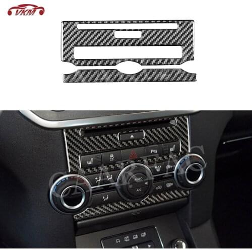 Carbon Fiber Car Air Conditioner CD Panel Button Trim Frame Cover Decal Stickers For Land Rover Discovery 4 LR4 2010-2016