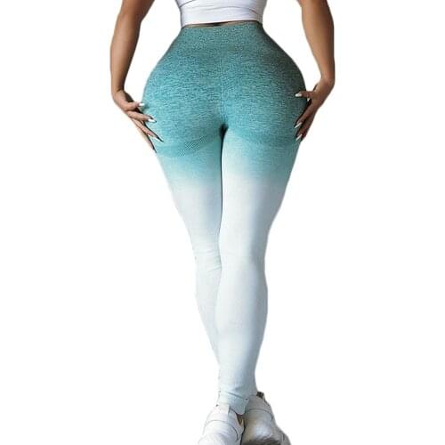 Seamless Leggings Gradient Color Yoga Pants Women Gym Fitness Bodybuilding Sport Tights Woman Running Workout Leggins Sportswear