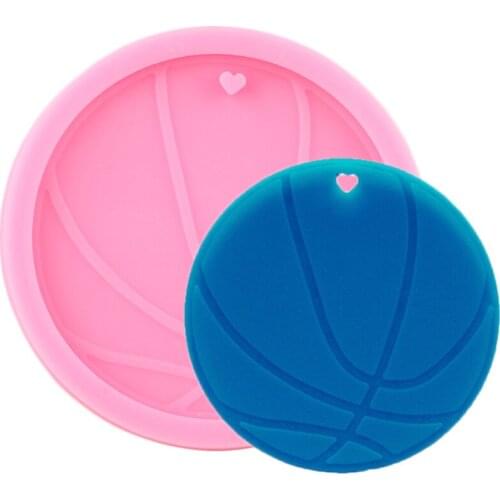 Shiny Basketball Mold Silicone Molds DIY Keychain Pendants Epoxy Resin Mould Jewelry Making Crafting Keychains Moulds