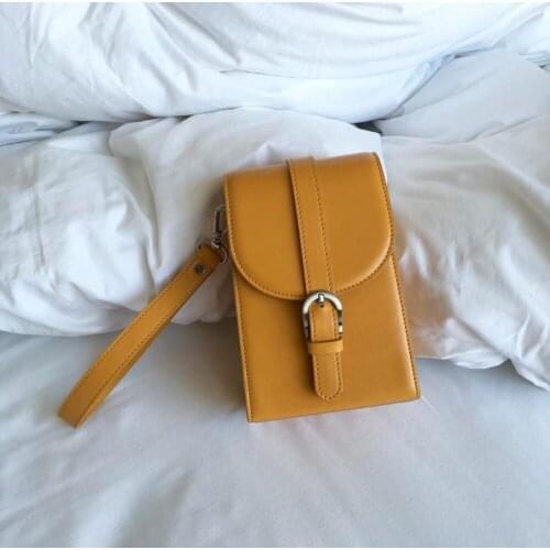 Brand Fashion Handbag Yellow Small Square Bags For Women Wild Mini Shoulder Bag Crossbody PU Design Cute Girl Mobile Phone Bag