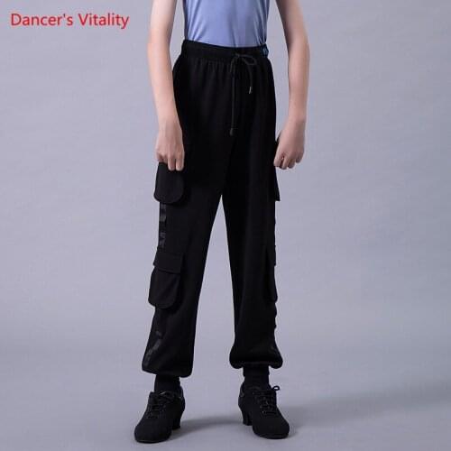 Latin Dance High-End Trousers Boys Temperament Black Long Pants Practice Clothes Child Profession Performance Clothing