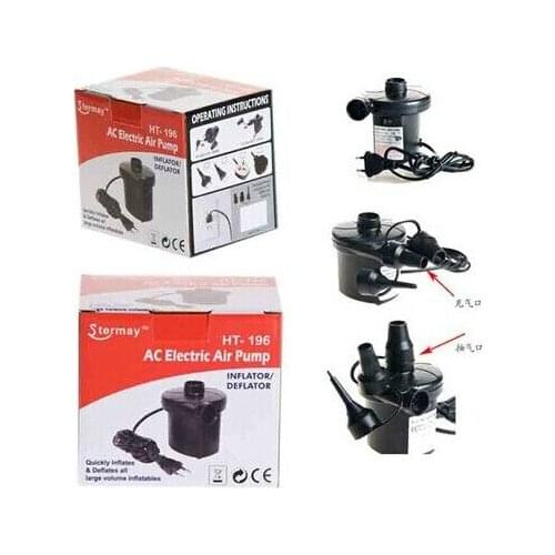 Quick-Fill AC Electric Air Pump 220v Powered 2 Pin Plug Air Pump fast Inflator/Deflator Camping Bed Mattress for car option