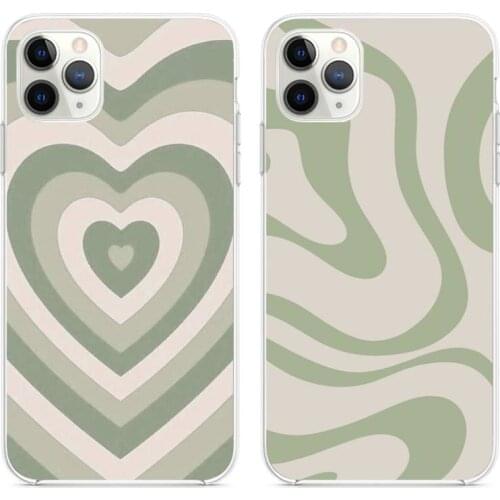 Abstract art liquid Swirl in Light Sage Green Phone Cases For iphone 12 11 Pro Max Mini XS Max 8 7 6 6S Plus X 5S SE 2020 XR
