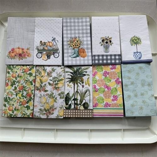 Decoupage wedding servilletas vintage napkins paper elegant tissue beautiful flower vegetable fruit birthday party decor 33*40cm