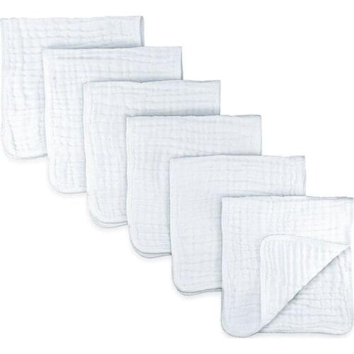 Baby Muslin Burp Cloths Cotton Hand Washcloths 6 Layers Extra Absorbent Soft Q1FE
