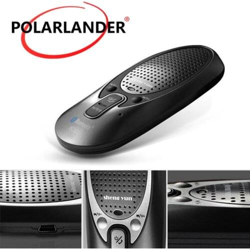 Voice-activated Wire Mini Bluetooth Car Kit Extreme Thin Handsfree Sun Visor Clip Bluetooth Speakerphon With Car Charger