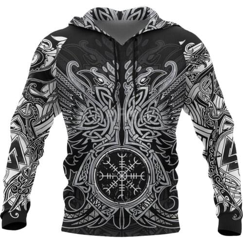 Huginn Muninn Odins Ravens 3D Print Size XS-7XL Hoodie Man Women Harajuku Outwear Zipper Pullover Sweatshirt Casual Unisex