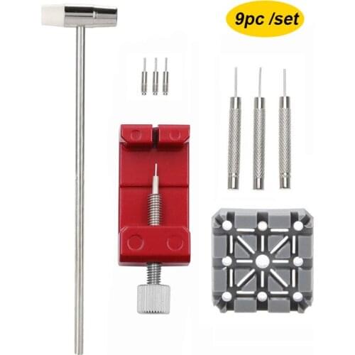 Watch Repair Tool 9pcs / Set Watch Link Band Slit Strap Bracelet Chain Pin Remover Adjuster Tool Kit for Strap Replacement