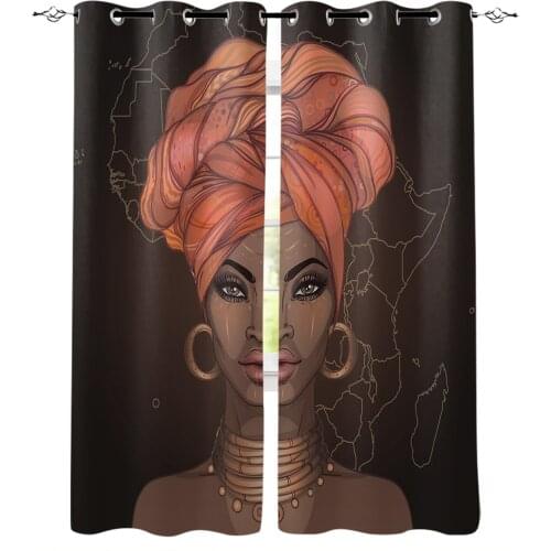Africa Map Women Nation Blackout Curtains For Bedroom Blinds Drapes Window Curtains For Living Room High Shading