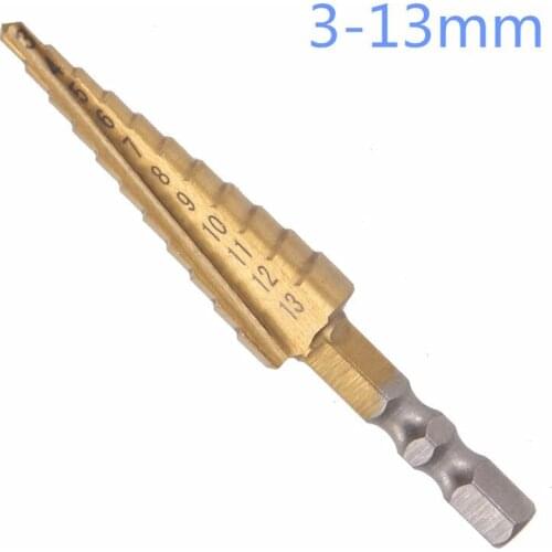 Basic hex handle cobalt step drill bit stainless steel metal hole drill double blade pagoda drill 3-13 bag box