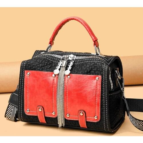 Hot Sale Split Leather Bag for Women 2021 New Fashion All Match Rivet Single Shoulder Bags Ladies Designer Handbags Sac Luxe Cc