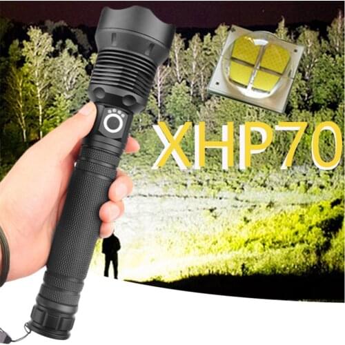 ZHIYU Strong Powerful LED XHP70 Flashlight USB 4 Lighting Modes Reahagreable Zoomable Self-defence Torch Field Rescue Camping