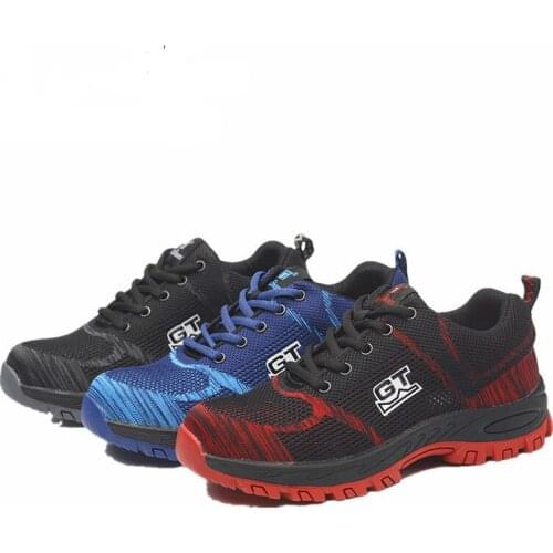 Men Steel Toe Boots Work Safety Plus Size Outdoor Tennis Breathable Protective Puncture-Proof Safety Shoes For Men Sneakers