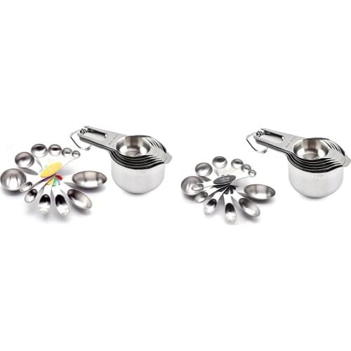 Stainless Steel Measuring Cups And Spoons Set,Metal Measuring Spoons And Cups,Dry Measuring Cups,Liquid Measuring Cups