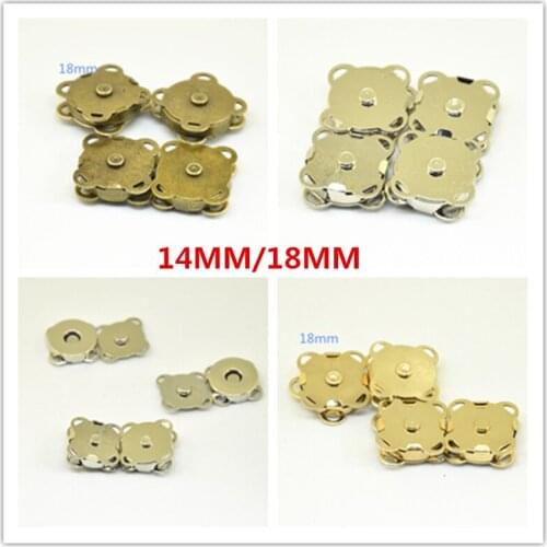 New Sewing On Metal Magnetic Snaps Buckle Fasteners Press Button 14mm/18mm For Overcoat Bags Garment DIY Accessories 60sets/lot