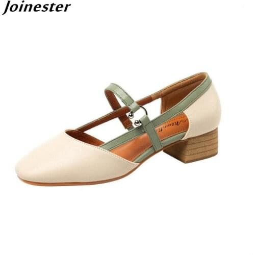 Closed Toe Women Sandals босоножки женские 2021 Summer Pumps Ladies Chunky Heel Mary Jane Dress Shoes sandalias mujer