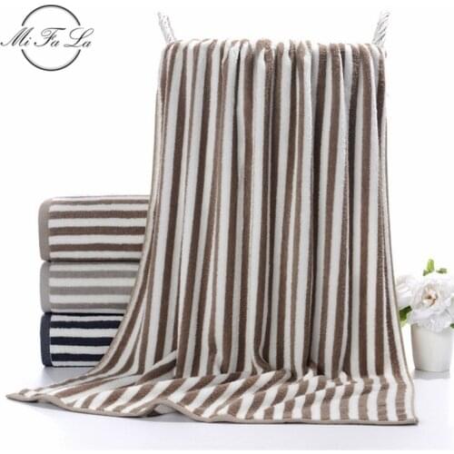 Striped Large Terry Cotton Bath Towels for Adults Man Travel Beach Towel Shower Towels Bathroom Recznik Kapielowy Serviette Bain