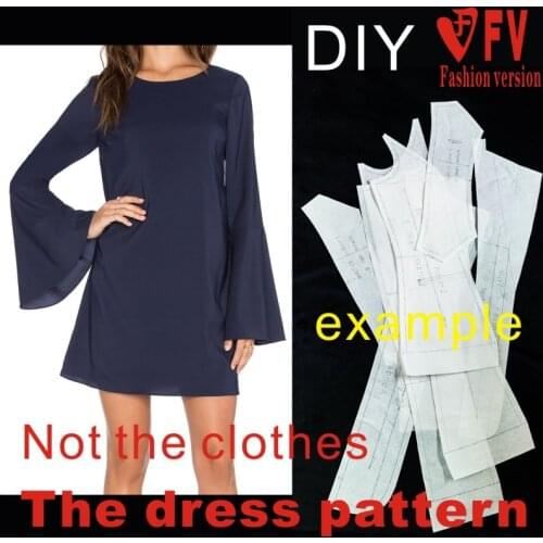 Clothing DIY The dress Dresses Sewing Pattern cutting drawing Dress Sewing Template BLQ-269