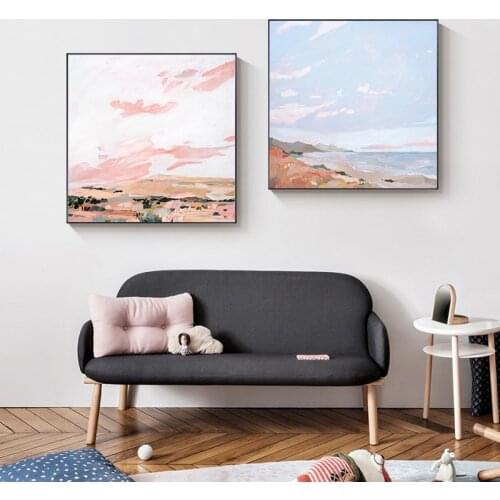 Modern Abstract Landscape Canvas Poster Print Nordic town view Home Decoration Wall Art Painting Picture for Living Room Bedroom
