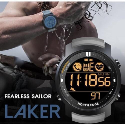 Outdoor Sports Waterproof Watch For NORTH EDGE LAKER Heart Rate Sleep Monitoring Fitness Tracker Bluetooth Smart Watches Clock