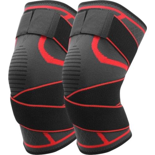 1Pair Sports Knee Support Knee Brace Pressurized Elastic Knee Pads Support Basketball Volleyball Breathable Bandage