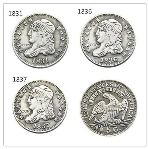 USA 1831 1836 1837 Capped Bust 5C Copy Coins