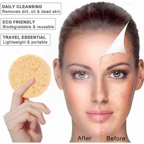 1pcs Facial Washing Cleaning Compressed Cleanser Sponge Pad Puff Sponge Soft Cleaning Face Care Facial Exfoliating Spa E0D6