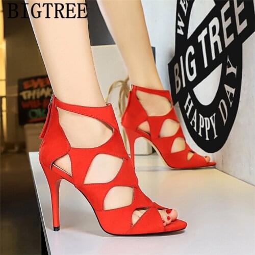 Party Shoes Open Toe Heels Ladies Sandals Fetish High Heels Sandals Women Bigtree Shoes Designer Heels Valentine Shoes Ayakkabi