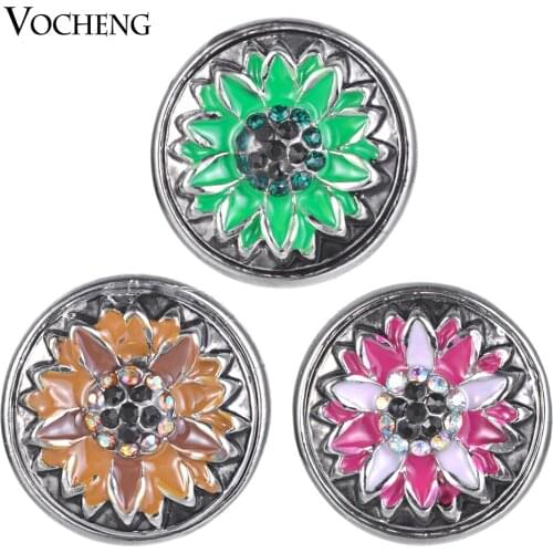 Vocheng Ginger Snaps Flower 3 Colors Interchangeable Snap Button Jewelry 18mm Vn-1842