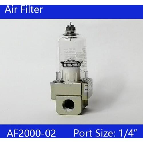 Air Filter AF2000-02 1/4'' Pneumatic Air Water Filter Manual Drain oil separator