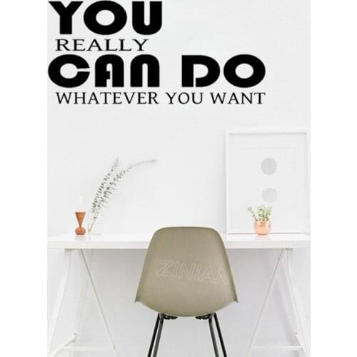 You Really Can Do Whatever You Want Wall Decal Inspiring Quote Bedroom Home Decor Office Rule Wall Stickers Vinyl Art Mural Z649