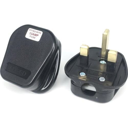 High Quality Black/White 3 Pin UK Mains Top Plug 13A Appliance Power Socket Fuse Adapter Household,1 pcs