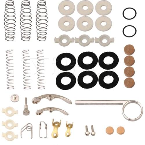 Yibuy Trumpet Piston Spring Valve Guide Cornet Valve Cork Pad Trumpet Set