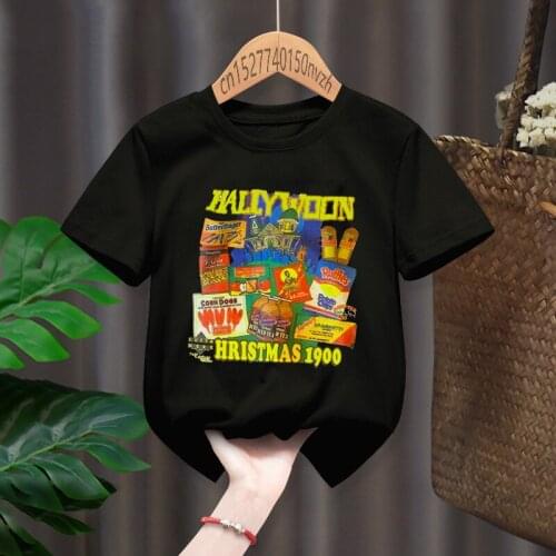 Hallywoon 1900 Funny Baby Girl T-shirts Kid Children Letter Gift Present Clothes Girl Black Harajuku Kawaii Tops,Drop Ship