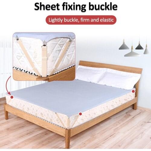 4pcs/2pcs Elastic Bed Sheet Grippers Belt Fastener Bed Sheet Clips Mattress Cover Blankets Holder Home Textiles Organize Gadgets