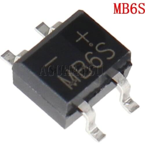 20PCS MB6S SMD 0.5A 600V Single Phases Diode Rectifier Bridge SOP-4 new and original IC