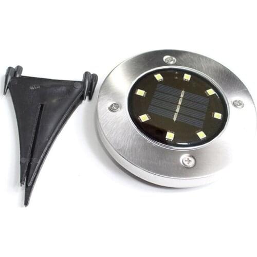 2019 Explosion Models Solar Buried Lights 8LED Stainless Steel Buried Lights Garden Courtyard Lawn Waterproof Solar Charging 4W