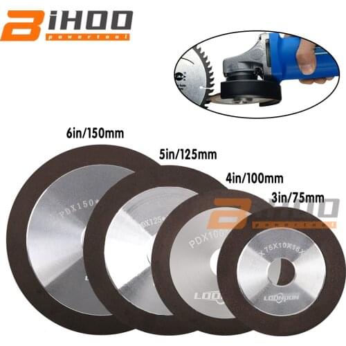 75/100/125/150mm Diamond Black Sand Grinding Wheel Sharpen Grinding Wheel for Tungsten Steel Milling Tool Carbide Metal 150Grit