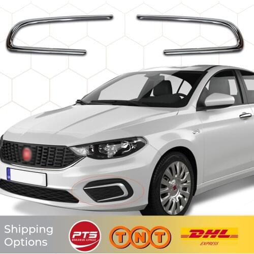 For Fiat Tipo Egea 2015 2016 2017 2018 2019 2020 Car Accessories ABS Chrome Around Fog Light Body Molding Moulding Trim 2 pcs